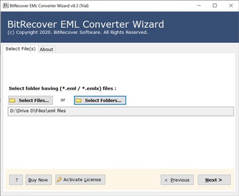 BitRecover EML Converter Wizard