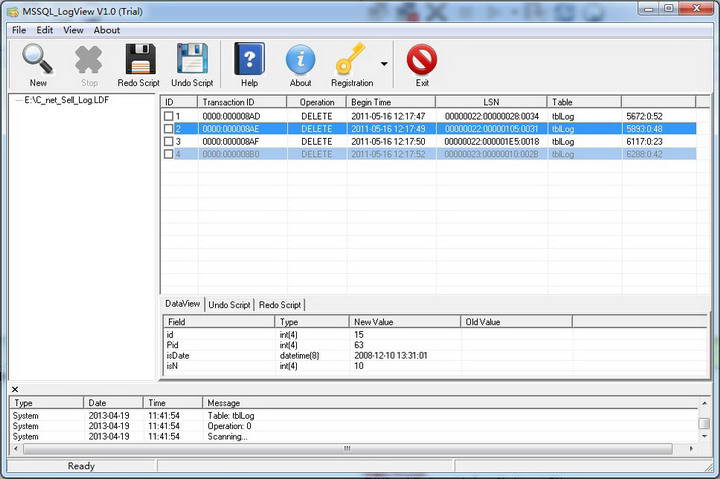 HX-SQL Server Log Explorer（SQL SERVER日志恢复工具）