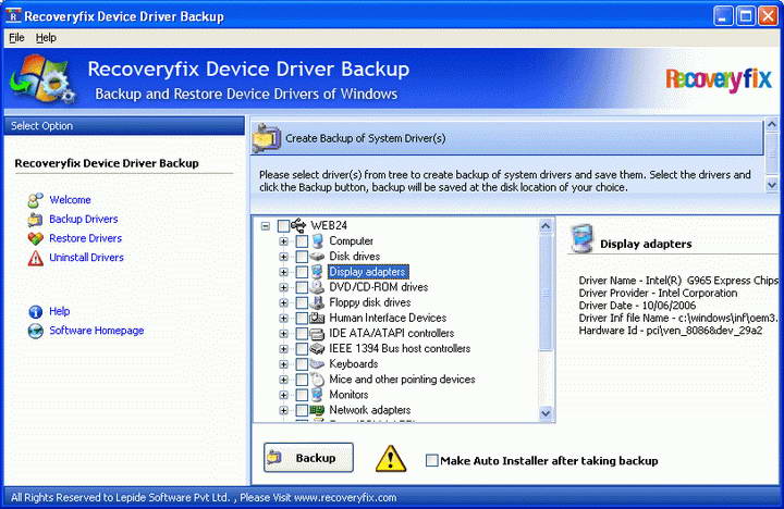 Recoveryfix Device Driver Backup