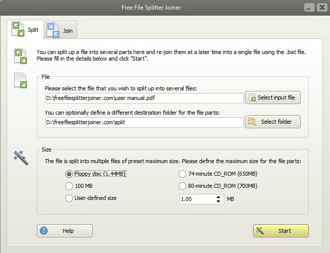 Free File Splitter Joiner