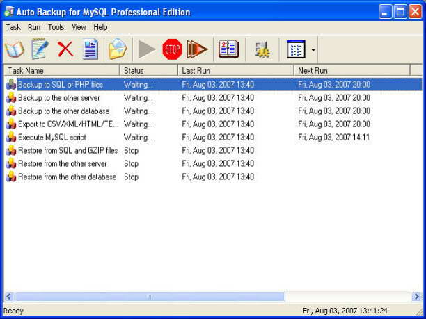 Auto Backup for MySQL Professional Edition