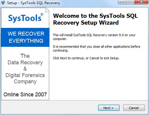 SysTools SQL Recovery