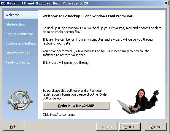 EZ Backup IE and Windows Mail Premium