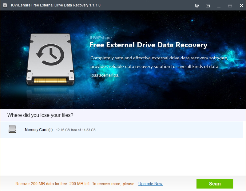 IUWEshare Free External Drive Data Recovery