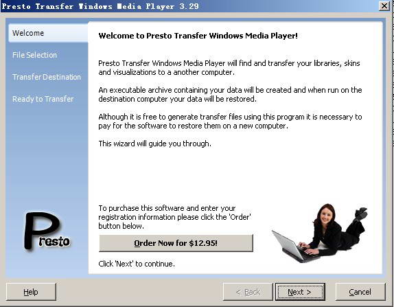 Presto Transfer Windows Media Player