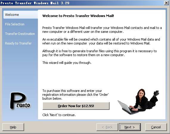 Presto Transfer Windows Mail