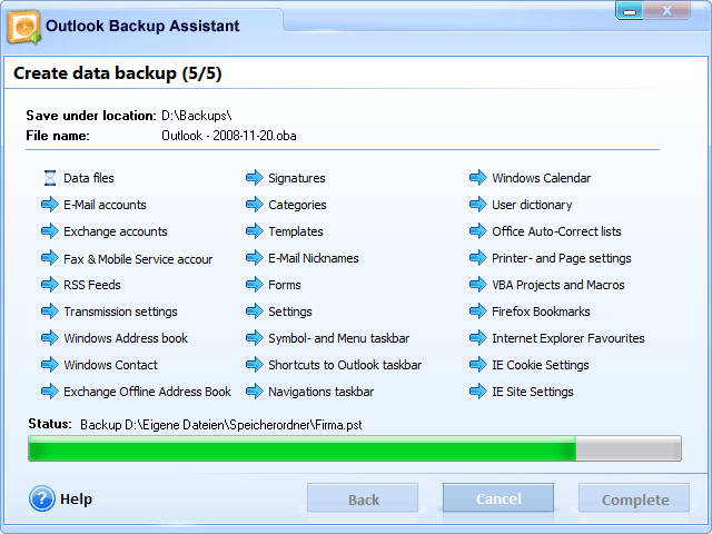 Outlook Backup Assistant