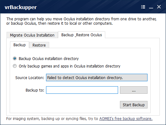 VrBackupper(Oculus Rift备份工具)