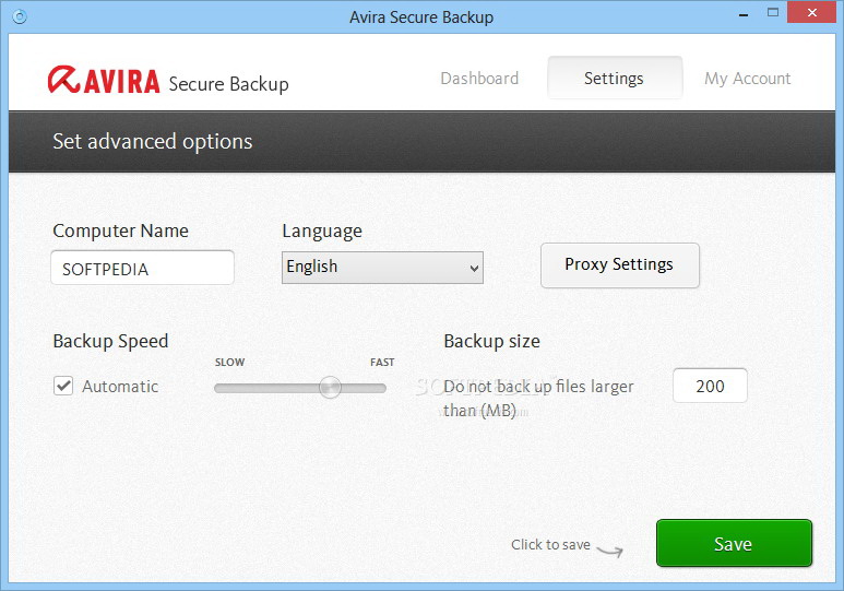 Avira Secure Backup