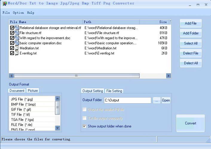 Word/Doc Txt to Image Jpg/Jpeg Bmp Tiff Png Converter