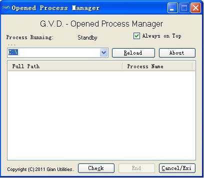 Opened Process Manager