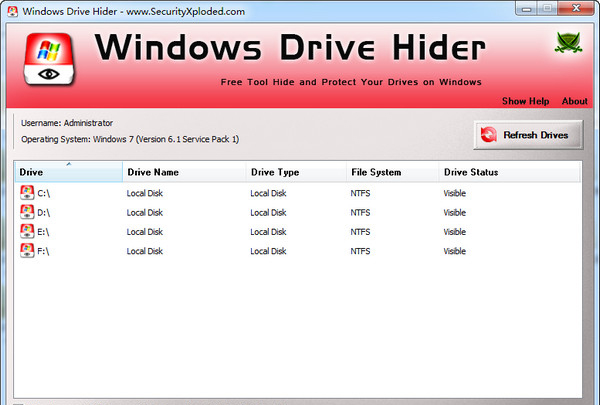 Windows Drive Hider