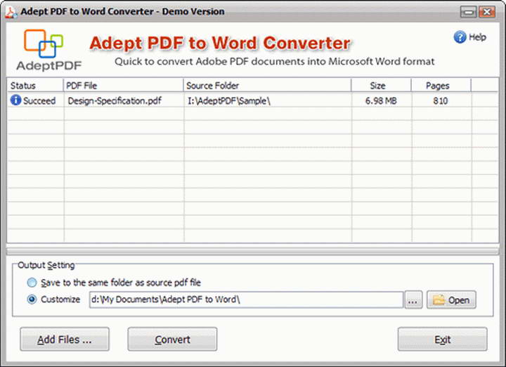 Adept PDF to Word Converter