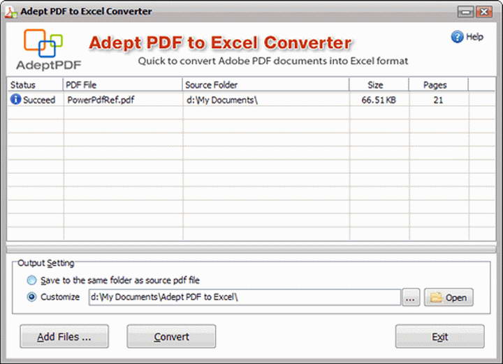 Adept PDF to Excel Converter