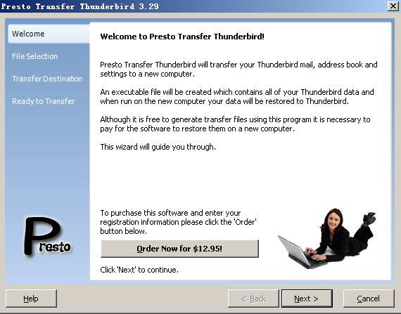 Presto Transfer Thunderbird