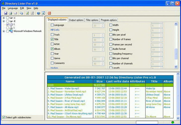 Directory Lister pro (64bit)