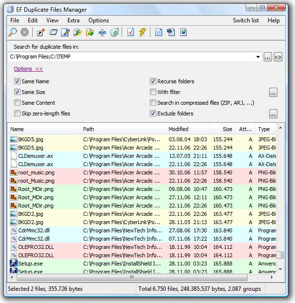 EF Duplicate Files Manager