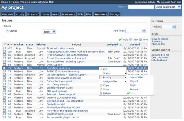 项目管理和缺陷跟踪工具(Redmine)