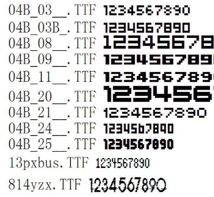 阿拉伯数字字体