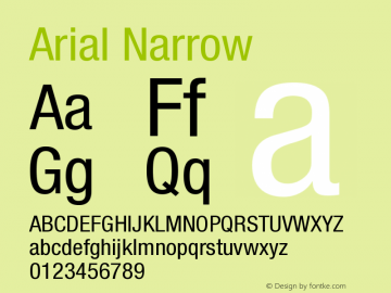 arial narrow字体