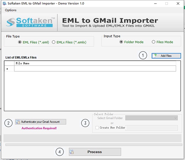 Softaken EML to GMail Importer