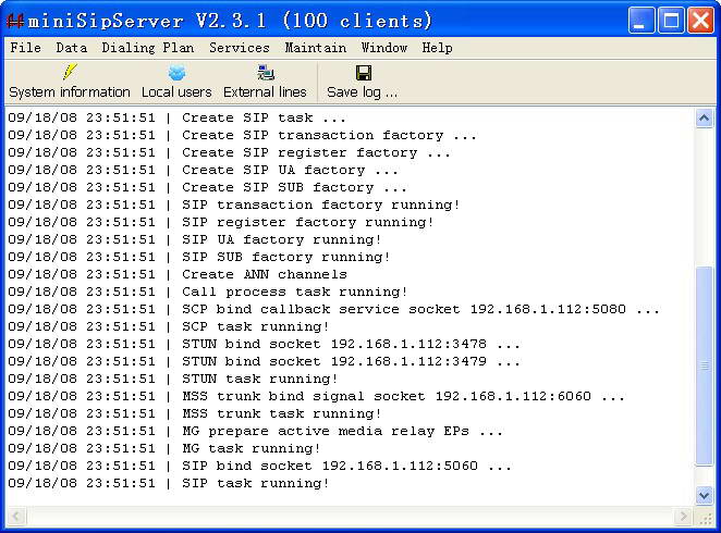 mini Sip Server Stable (100 clients)