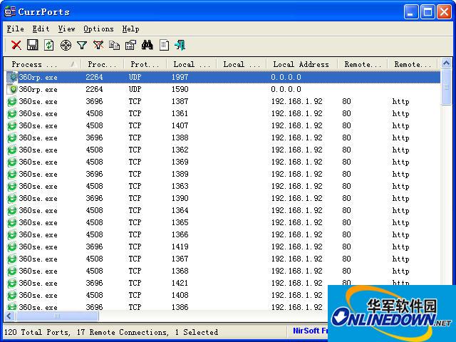 网络连接监测工具(CurrPorts)