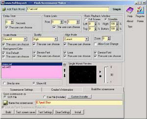 Flash ScreenSaver Maker