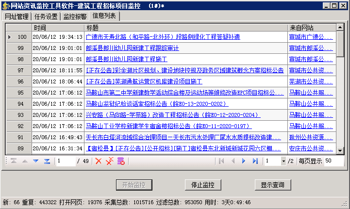 网站资讯监控工具