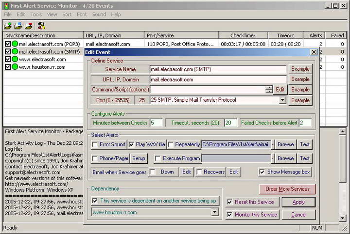 First Alert Service Monitor