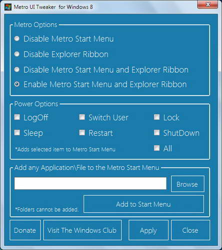 Metro UI Tweaker for Windows 8