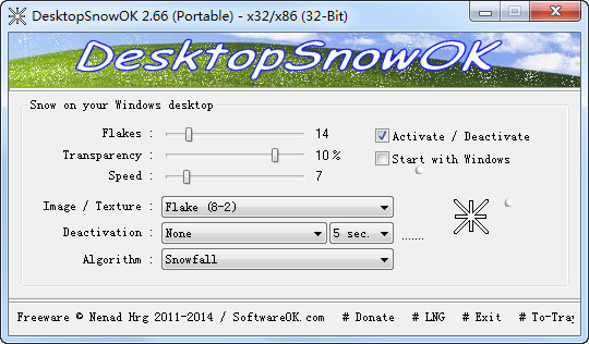 DesktopSnowOK(桌面飘雪)