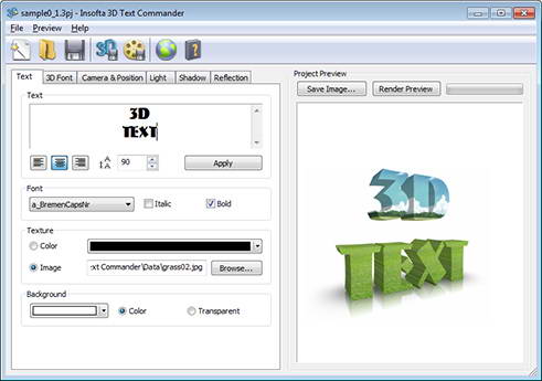 3D Text Commander