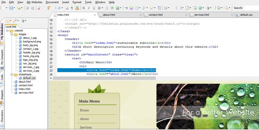 CoffeeCup Free HTML Editor