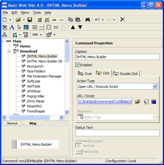 DHTML Menu Builder