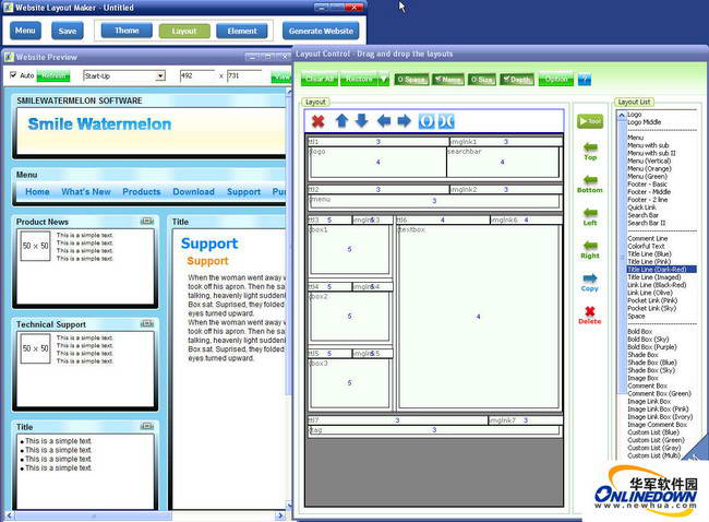 SmileMelon Website Layout Maker