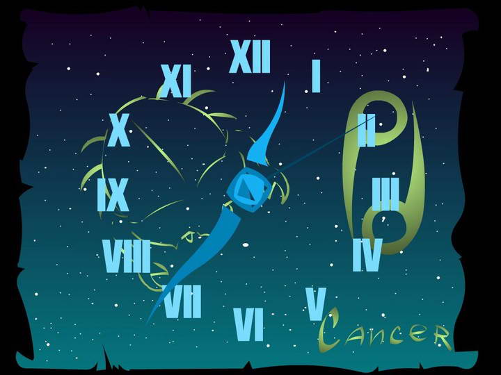 Cancer Zodiac Clock ScreenSaver