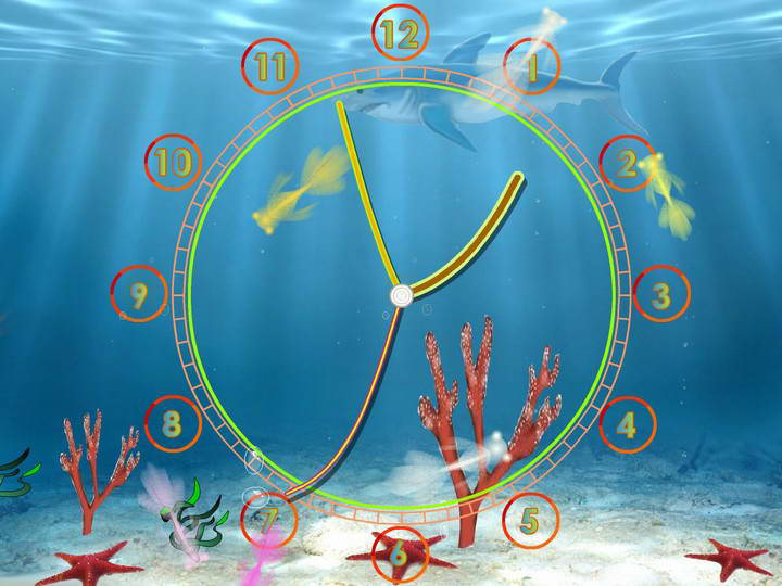 Aquarium Clock screensaver