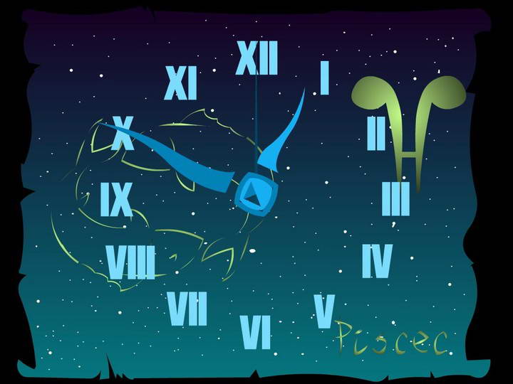 Pisces Zodiac Clock ScreenSaver