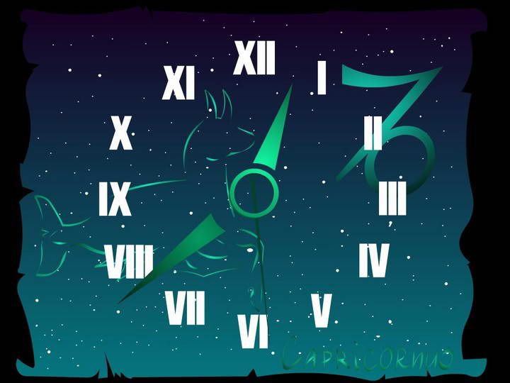 Capricorn Zodiac Clock ScreenSaver