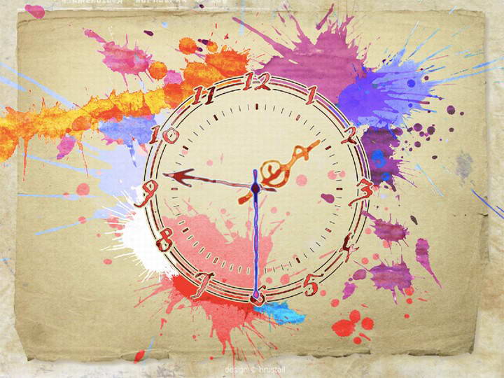 Water Color Clock ScreenSaver