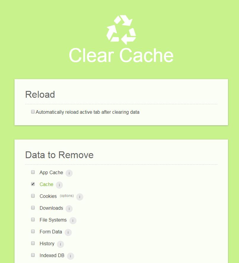 Clear Cache