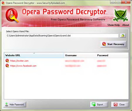 Opera Password Decryptor