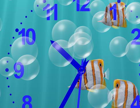 Underwater Bubble Clock Screensaver