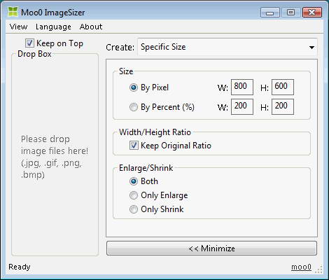 Moo0 Image Sizer