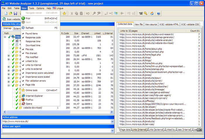 Micro-Sys A1 Website Analyzer