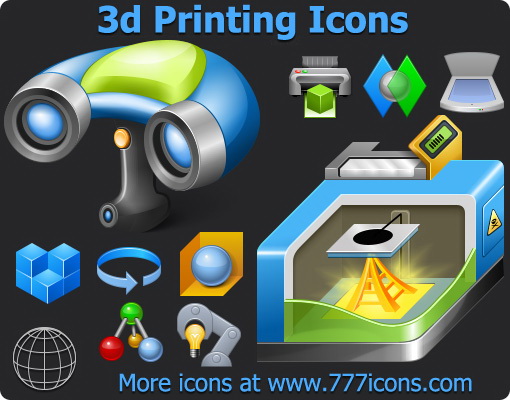 Free 3d Printer Icon Set