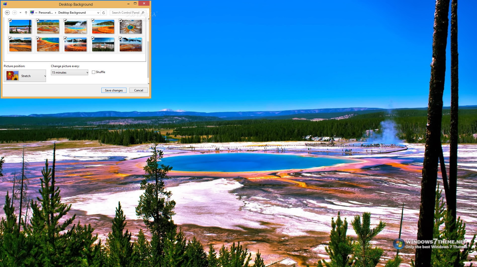 Grand Prismatic Spring Windows 7 Theme