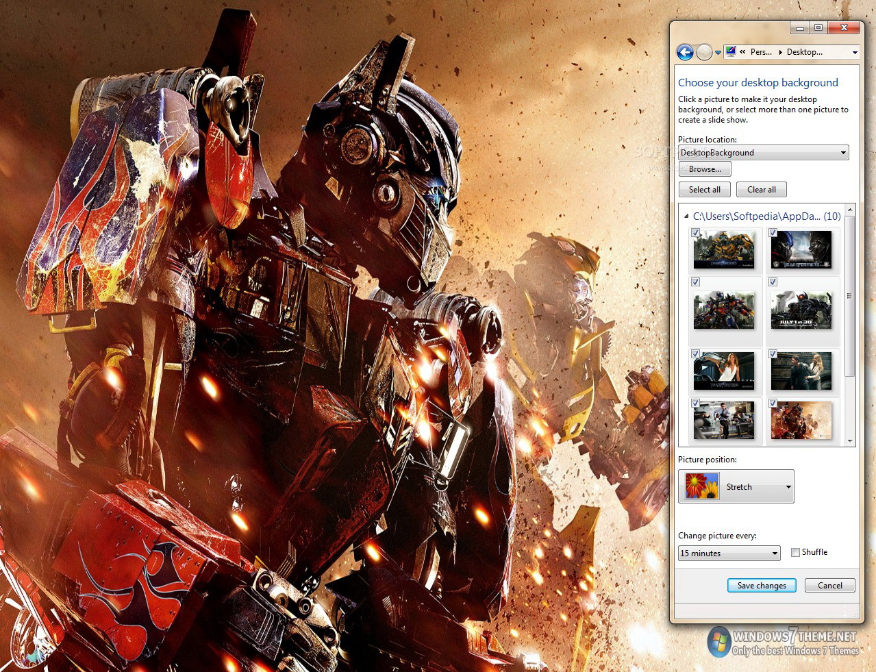 Transformers 3 Windows 7 Theme