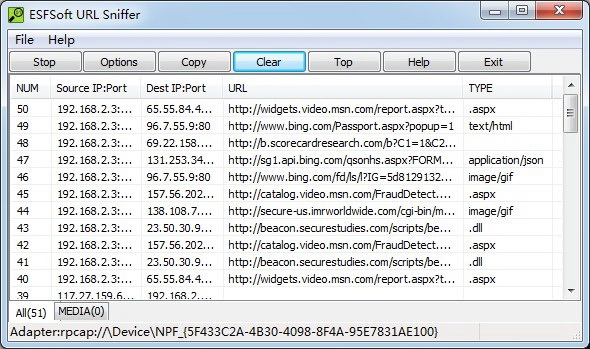 ESFSoft URL Sniffer